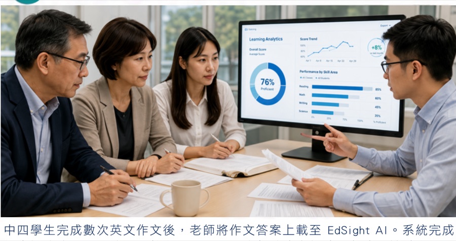 具教育評核背景的教育工作者一同檢視學習數據